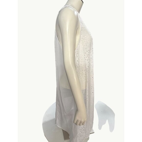 Arizona Jean Company Sheer White Floral Cover-Up Thin Polyester Size M - Picture 4 of 9